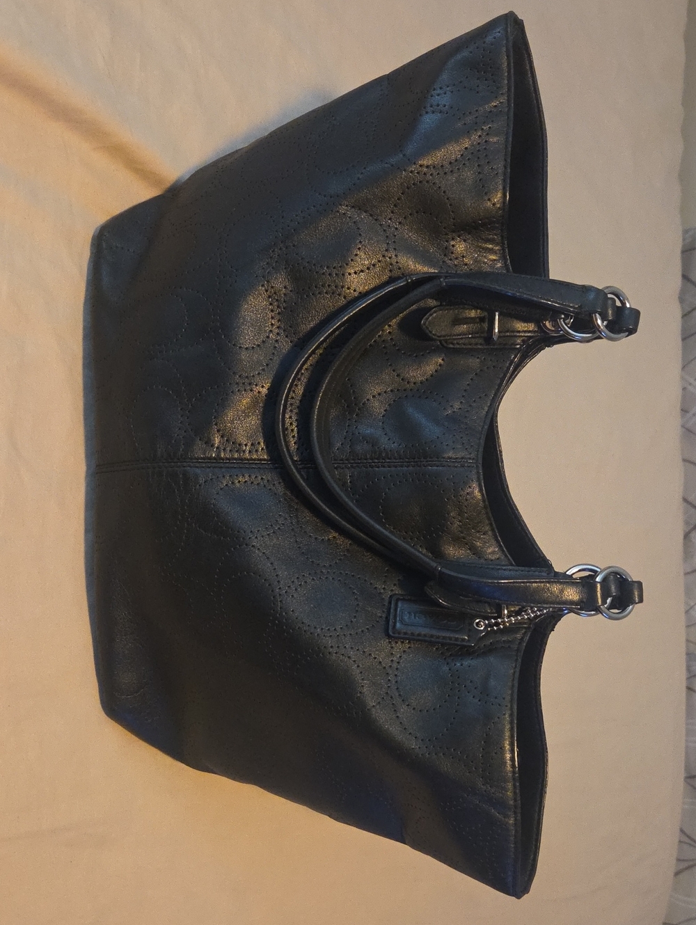 Classic Black Coach Leather Tote Bag - Women's Shoulder Handbag